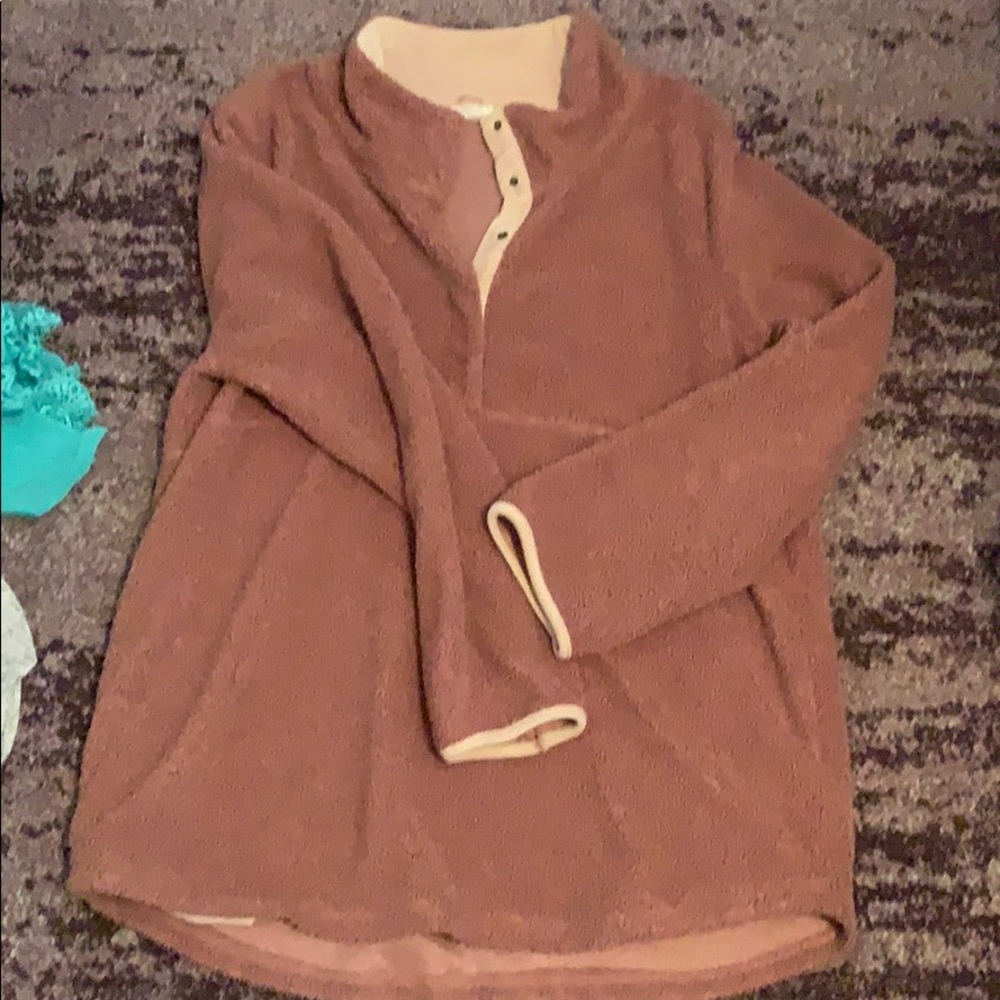 Dark blush Sherpa pullover